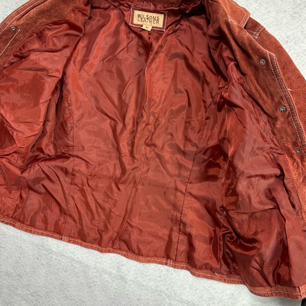 Wilsons Suede Leather Burnt Orange Vintage Jacket Size Medium - Picture 8 of 10